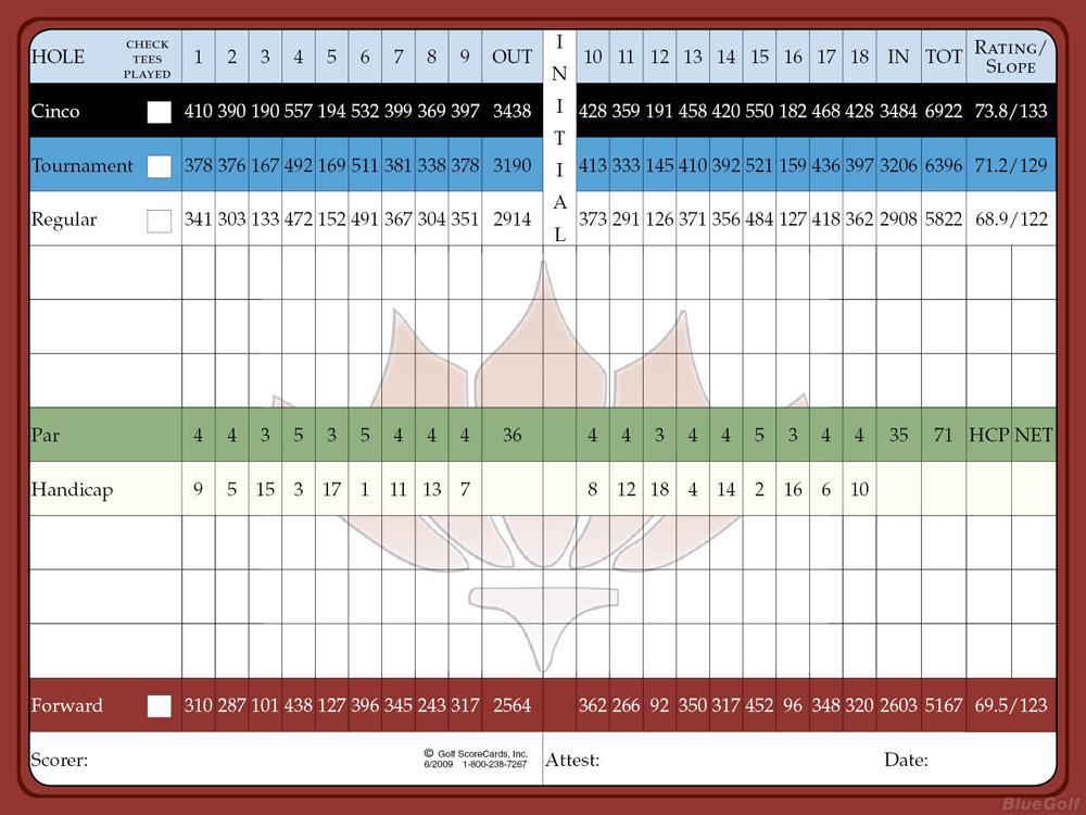 The Golf Club at Cinco Ranch - Layout and Map | Course Database