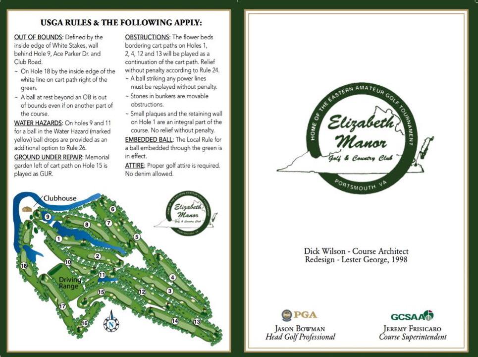 Elizabeth Manor Golf & Country Club Course Profile Course Database