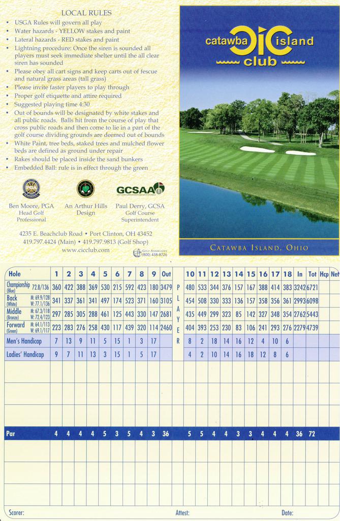 Catawba Island Club Course Profile Course Database