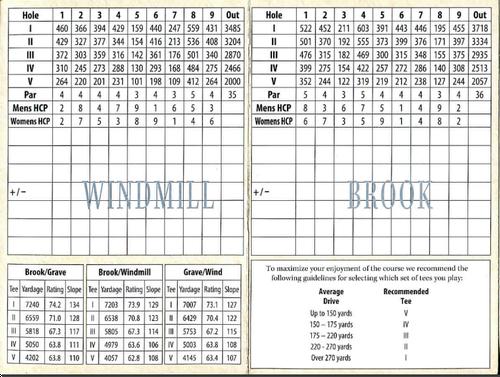 24+ Valley Brook Golf Course Scorecard