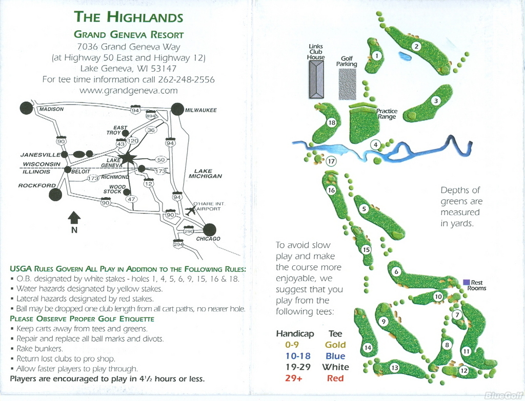 The Highlands at Grand Geneva, Lake Geneva, Wisconsin Golf course