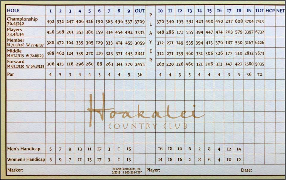 Hoakalei Country Club Course Profile Course Database