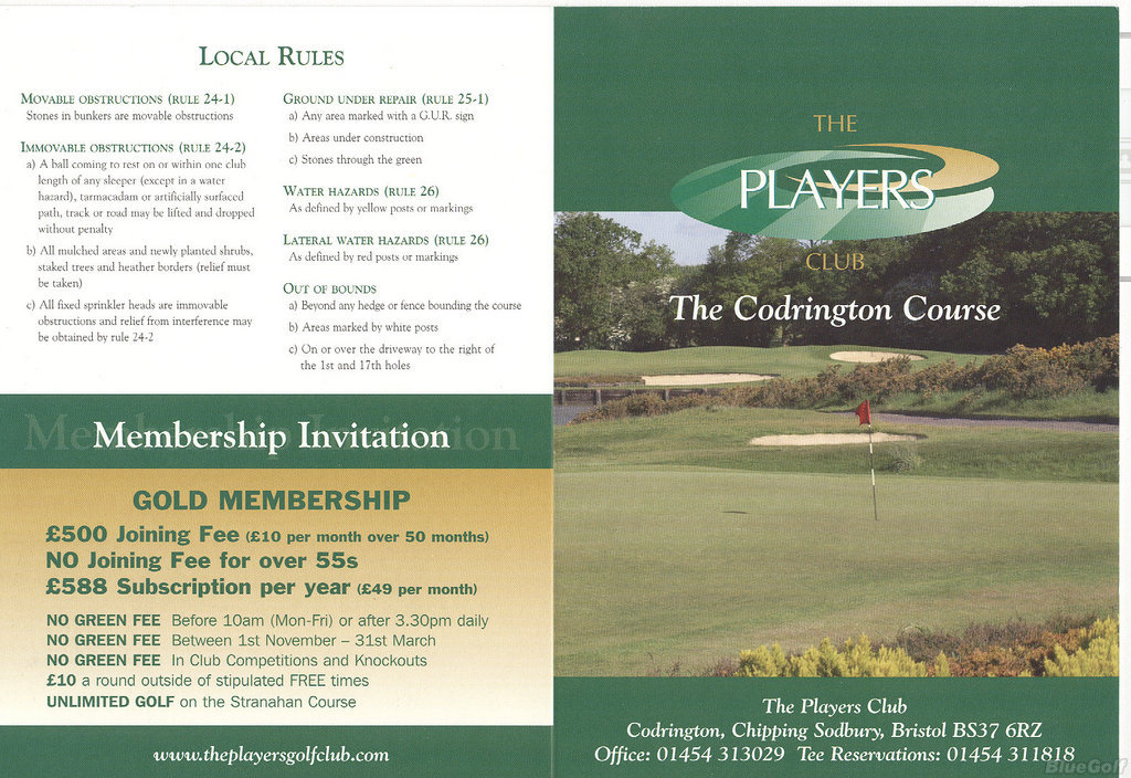 The Players Club: The Codrington Course - Course Profile | Course Database