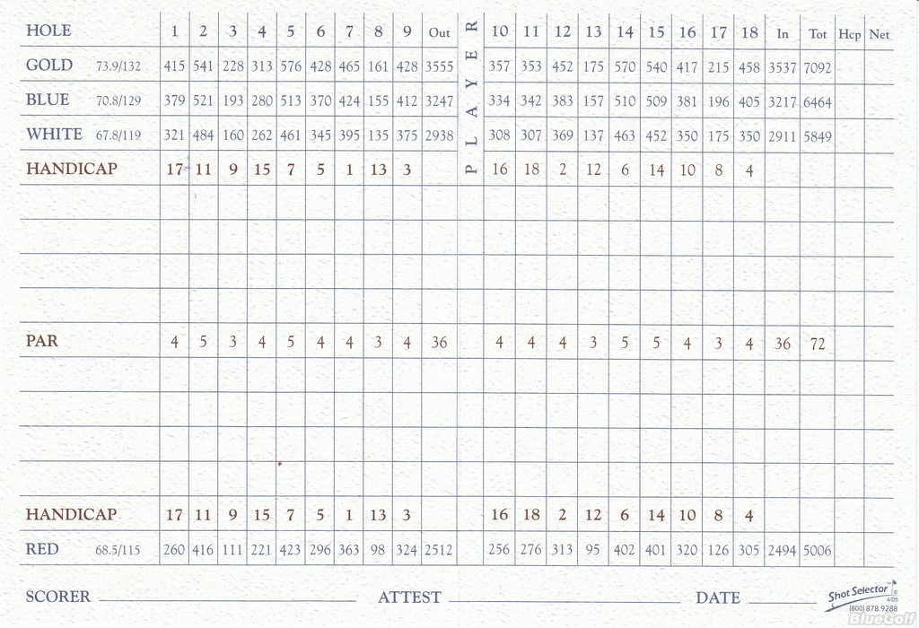 Kiva Dunes - Actual Scorecard | Course Database