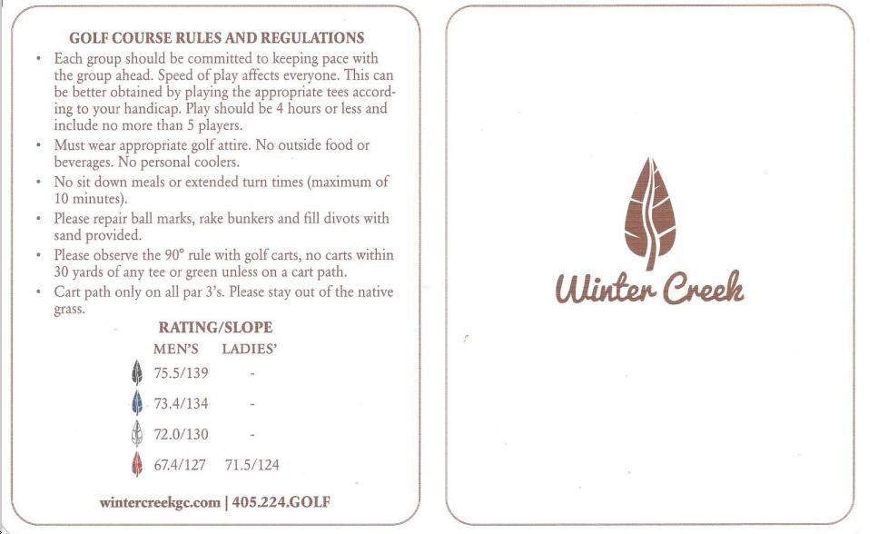 Winter Creek Golf Club Course Profile Course Database
