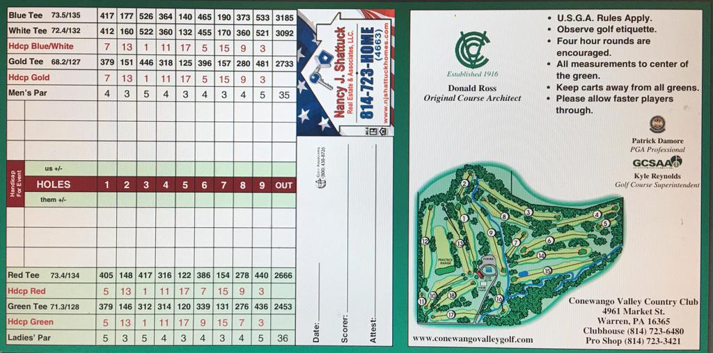 Conewango Valley Country Club Course Profile Course Database