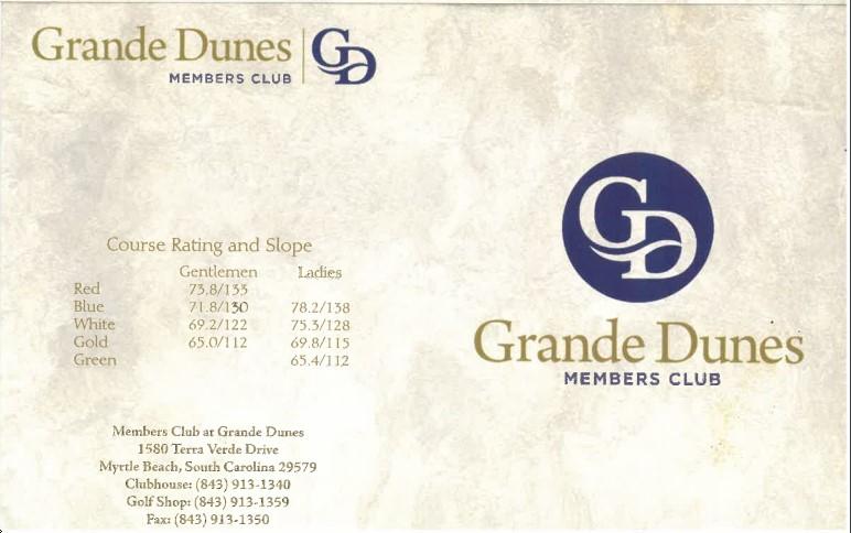 Grande Dunes Members Club Course Profile Course Database