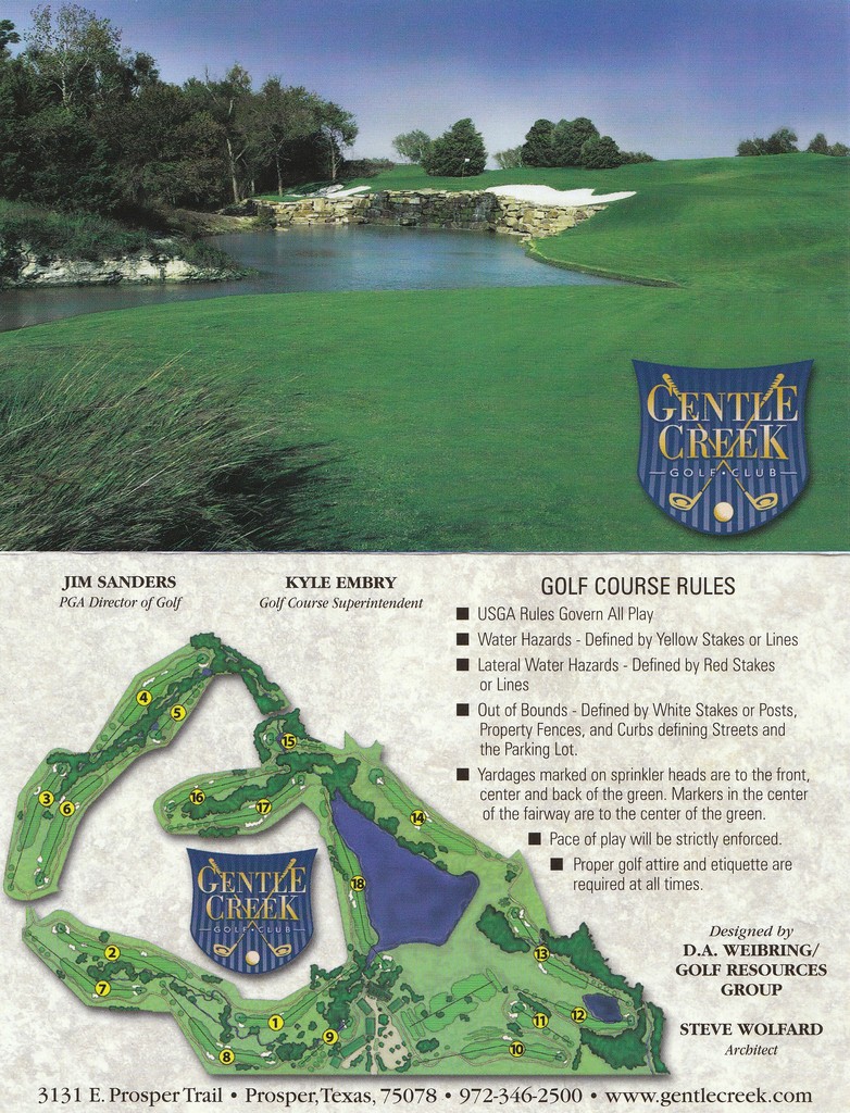 Gentle Creek Golf Club, Prosper, Texas Golf course information and