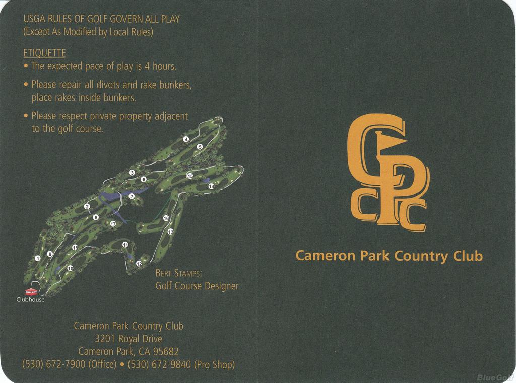 Cameron Park Country Club Course Profile Course Database