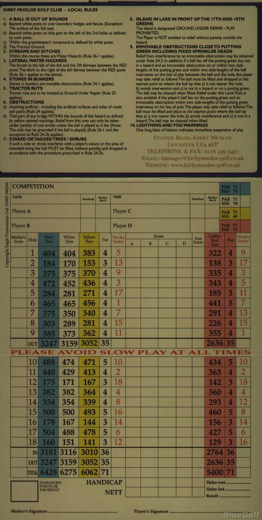 Kirby Muxloe Golf Club - Course Profile | Course Database