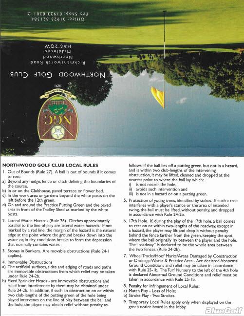 Northwood Golf Club Course Profile Course Database