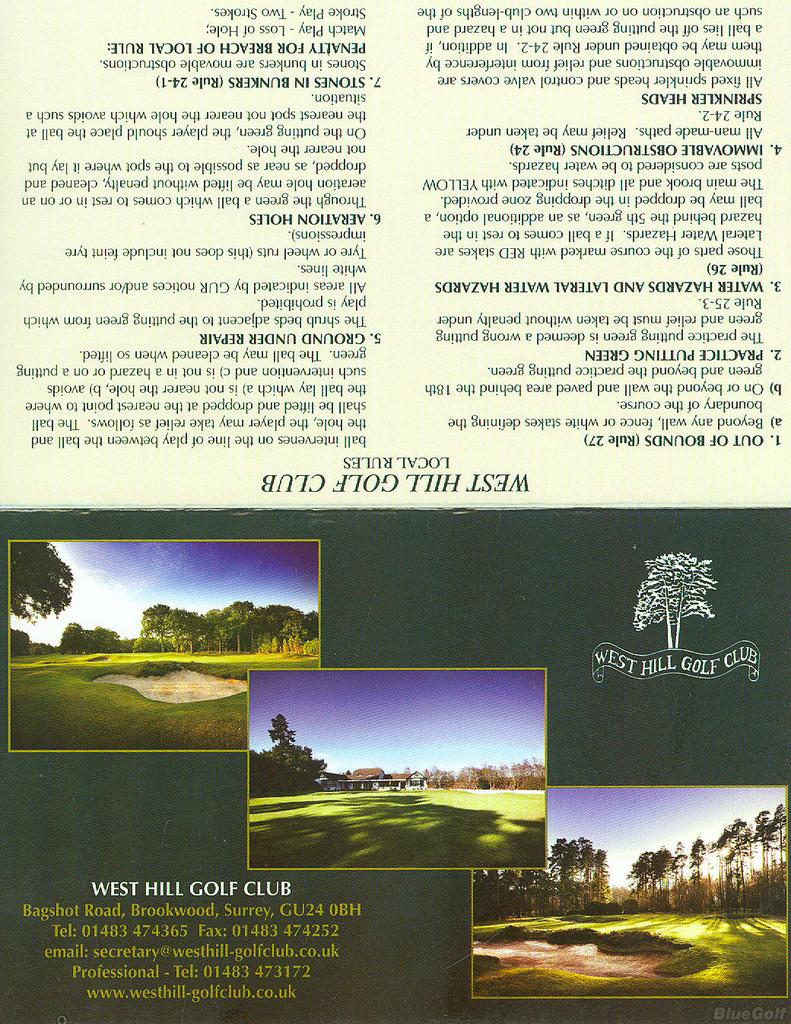 West Hill Golf Club Course Profile Course Database