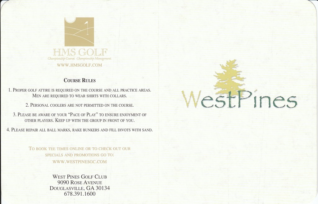 West Pines Golf Club Course Profile Course Database
