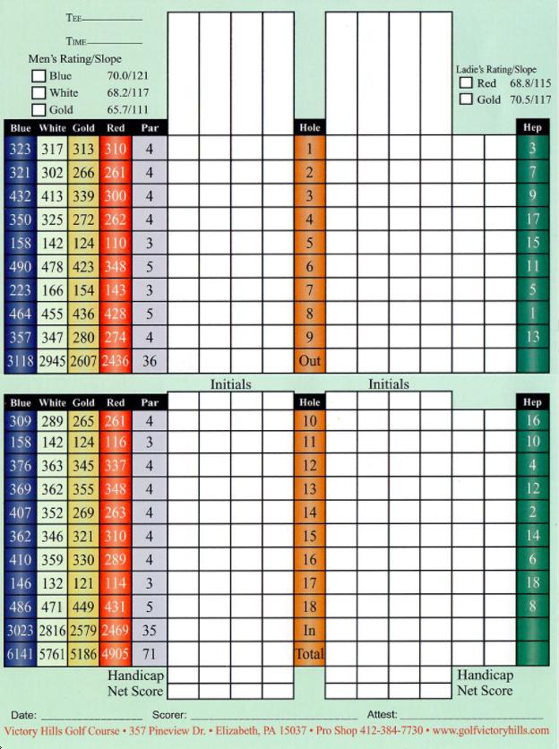 Victory Hills Golf Course Course Profile Course Database