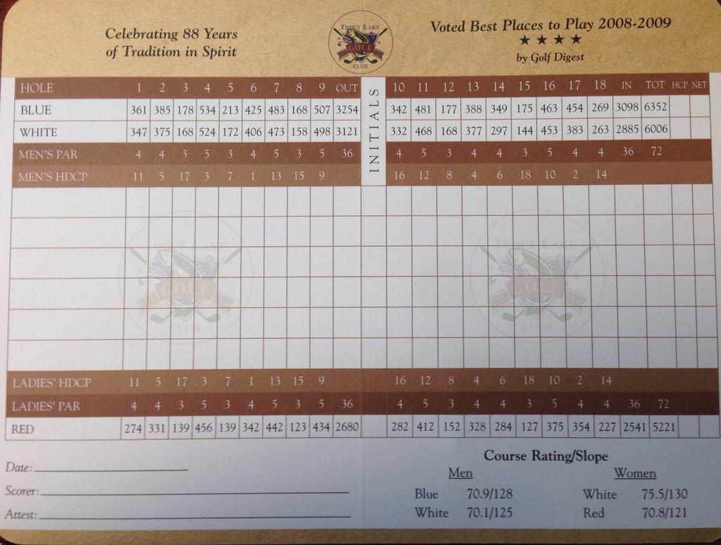 Trout Lake Golf Club Course Profile Course Database