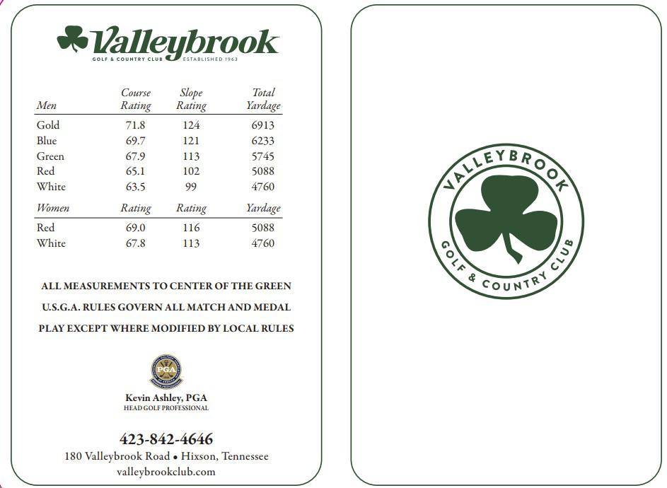 Valleybrook Golf Country Club Course Profile Course Database