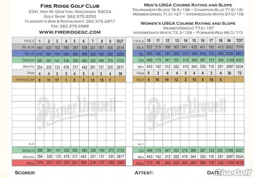 hawks ridge golf club scorecard