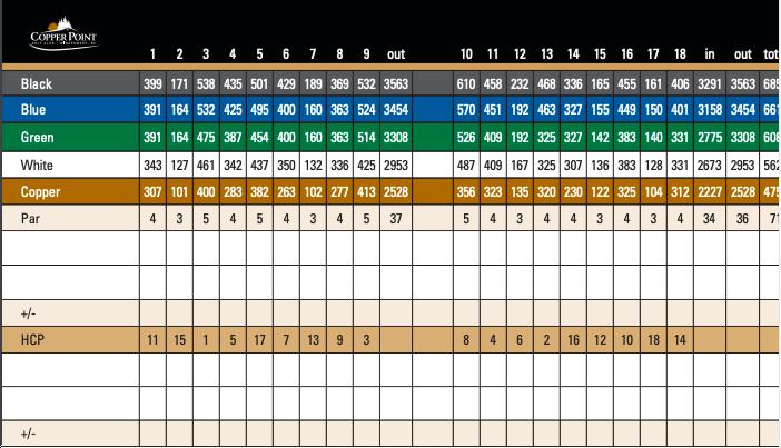 Copper Point Golf Club- Point Course - Course Profile 