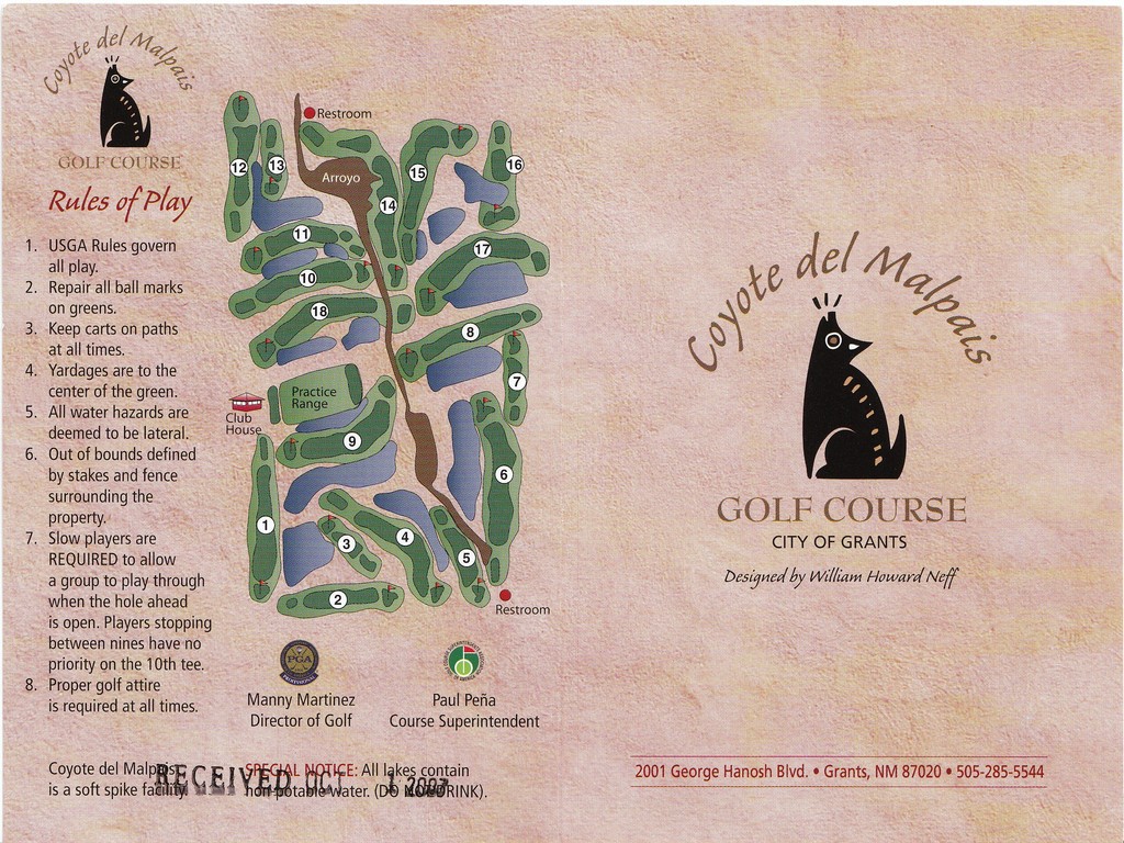 Coyote del Malpais Golf Course Course Profile Course Database