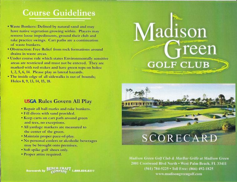 Madison Green Golf Club Course Profile Course Database