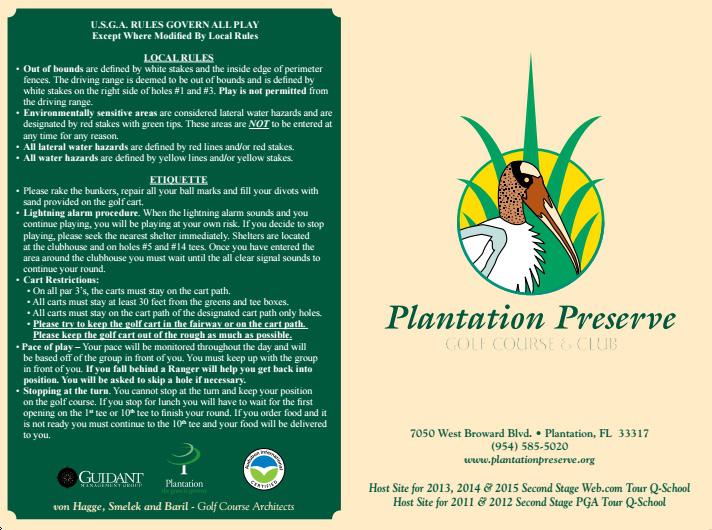 Plantation Preserve Golf Course & Club Course Profile Course Database