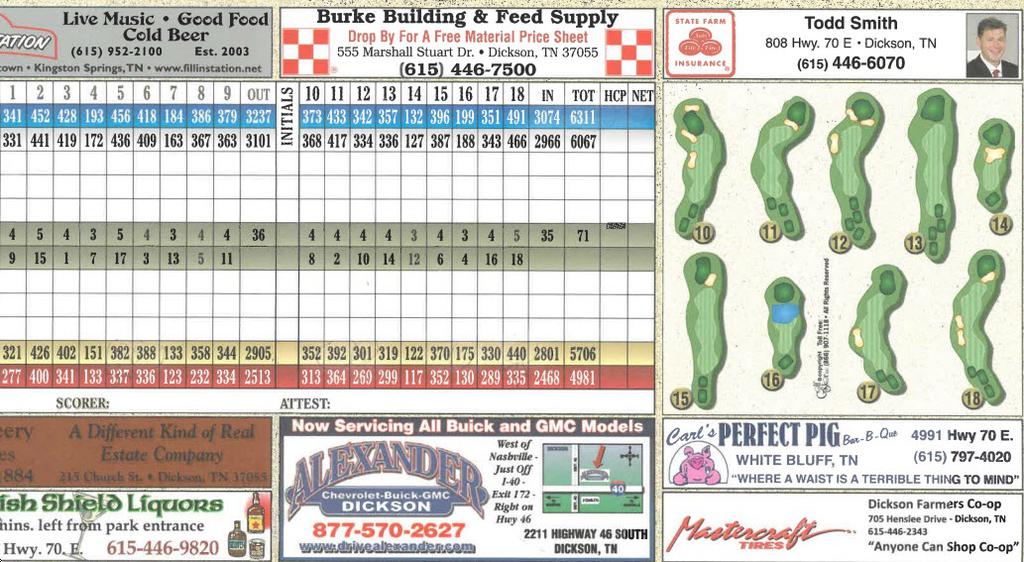 TN Golf Trail at Montgomery Bell Course Profile Course Database