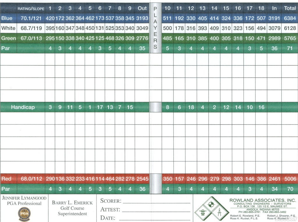 zollner, angola, Indiana Golf course information and reviews.