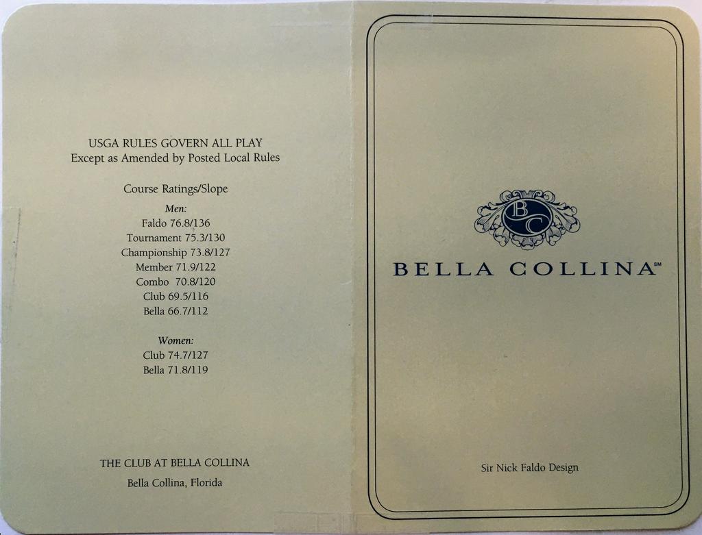 The Club at Bella Collina Course Profile Course Database