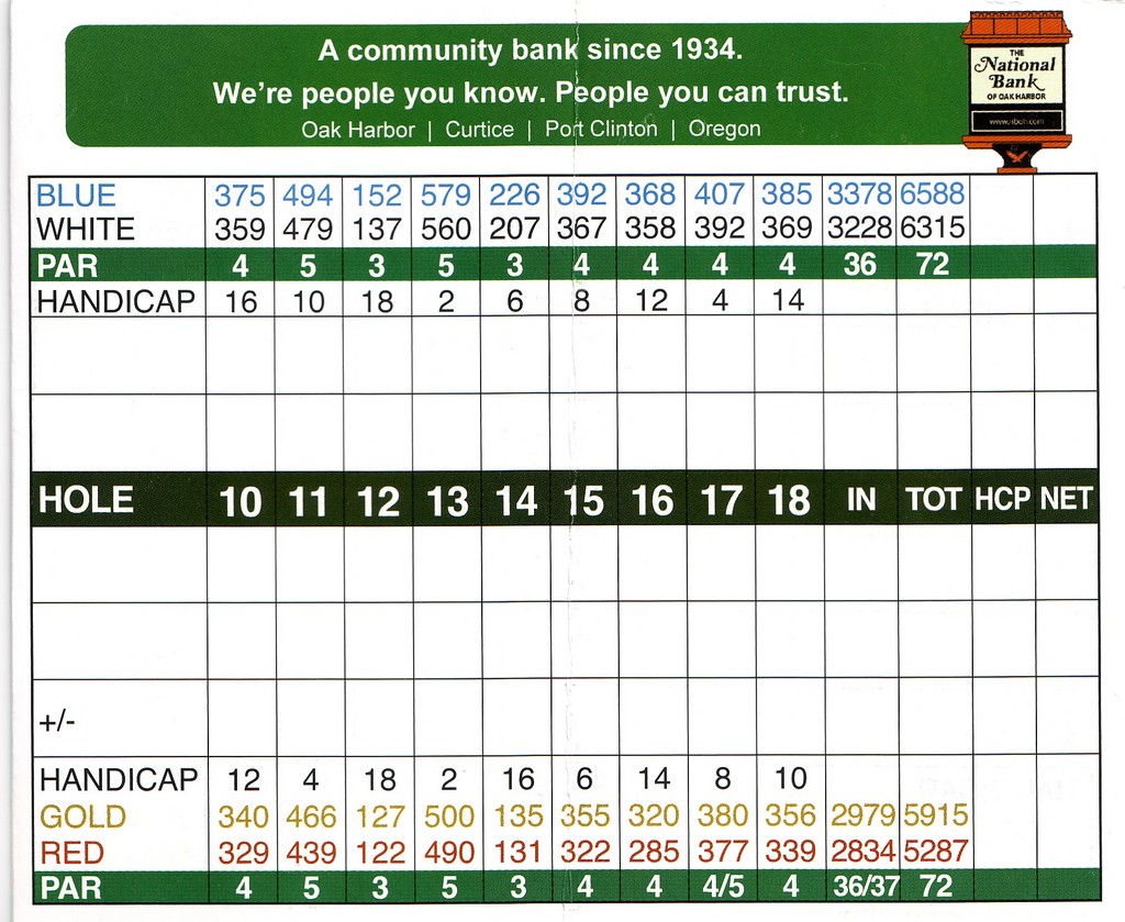 Oak Harbor Golf Club Course Profile Course Database